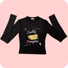 Pretty With Pimples - Long Sleeve Crop Top